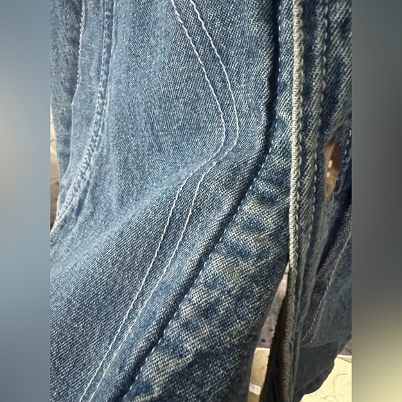 Vintage Reservoir Sportswear Jacket Men XL Jean Denim Flannel Lined Work Shacket - Picture 12 of 13